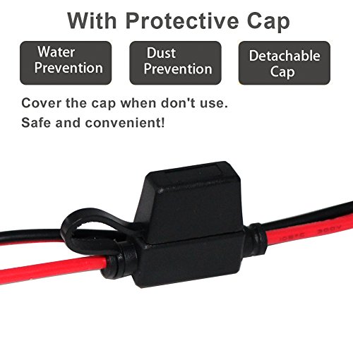 Sae To Battery Alligator Clip - Kuncan 1.5Ft 12V Sae 2Pin Quick Disconnect Cable Sae To Battery Clamp Cord 7.5A Fuse (2 Pack) #TOP5