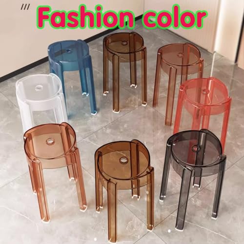 Tabourets de bar en acrylique transparent caramel lot de 2 chaises empilables 46cm