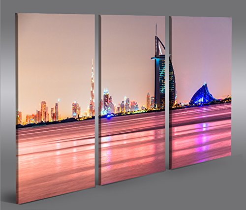 islandburner Cuadro sobre lienzo Dubai V2 3P XXL Póster Lienzo Lienzo decorativo Salón Marca