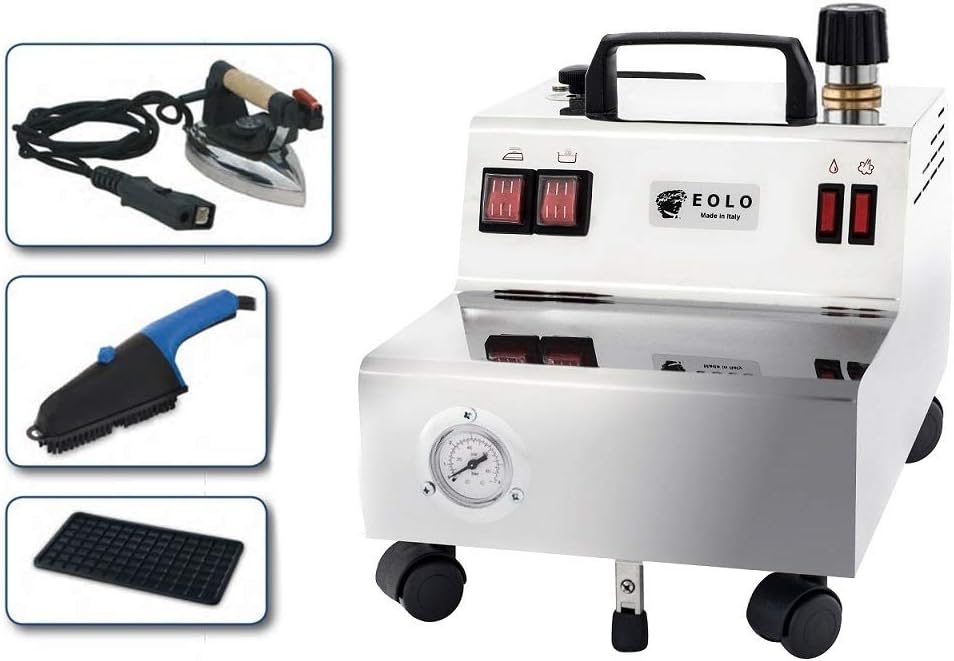 Eolo GV11 Fer à Repasser Professionnel Avec Centrale Vapeur – Chaudière Cuivre 2,4L, 5 Bar, Puissance 2150W, Semelle Alu, Usage Intensif, Made In IT