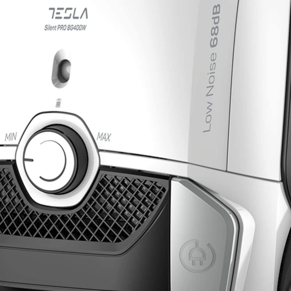 TESLA Aspirador BG400W con Bolsa, 700W, Depósito 3L, Filtro HEPA Lavable, Radio de Trabajo de 10m, Blanco