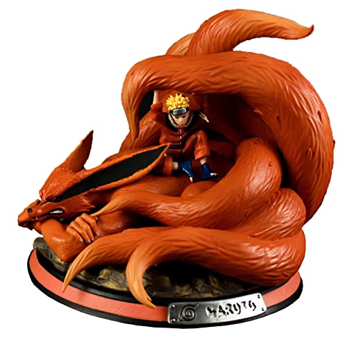 HERVI Anime-Charakter Anime-Actionfiguren Statische Figur Statuen Charaktermodell Naruto Sechs Whirlpool Naruto Neunschwänziger Dämon Fuchs Statue GK Statue Modell Ornament Cover