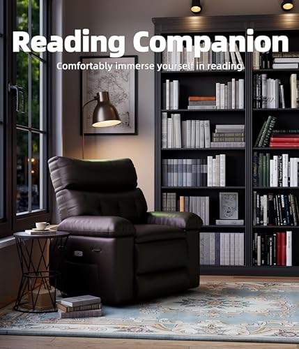 Image of GarveeHome Swivel Massage Chair, Power Rocking Recliner Chair with Vibration and Heating, Overstuffed Faux Leather Single Sofa Chair, Rocking Glider Chairs for Living Room