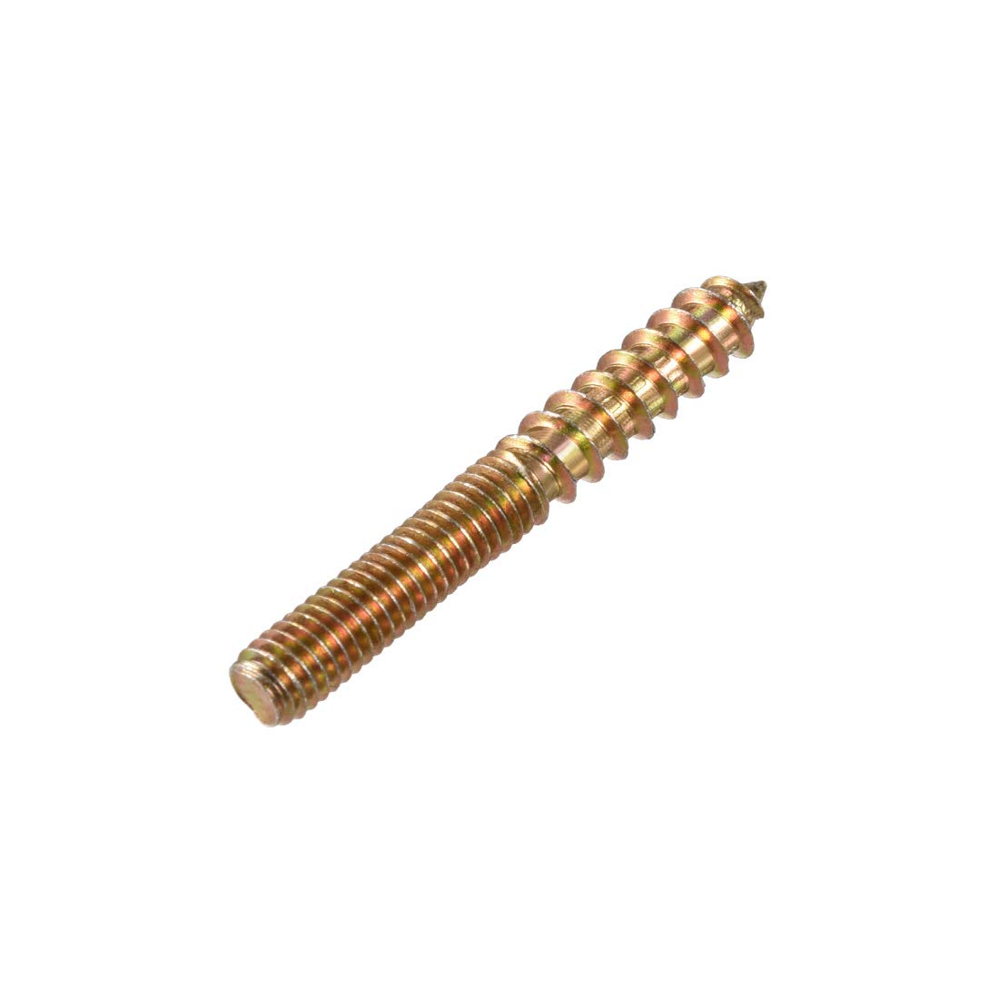sourcing map M6 Vis Double Filetage Boulon Longueur 50mm Double Tête Autotaraudeuse 6mm Bois Joint Meubles Jambes 20Pcs
