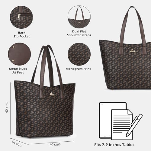 Image of Lavie Women's Mono LL Harper Tote Bag for Women | Tote Bag for Work | Ladies purse | Stylish Shoulder Bag | Gift for Women