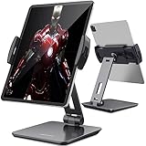 AboveTEK Business Kiosk Aluminum Tablet iPad Stand, 360° Swivel Tablet & Phone Holders for Any 4-14"
