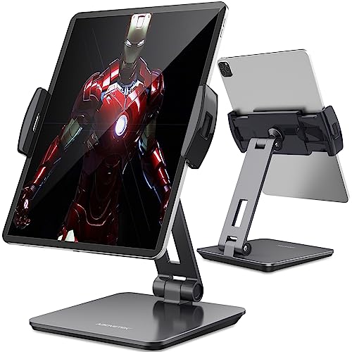 Abovetek Business Kiosk Aluminum Tablet Ipad Stand, 360° Swivel Tablet & Phone Holders For Any 4-14" Display Tablets Or Cell Phones, Professional & Sturdy For Store Pos Office (Grey) #TOP4