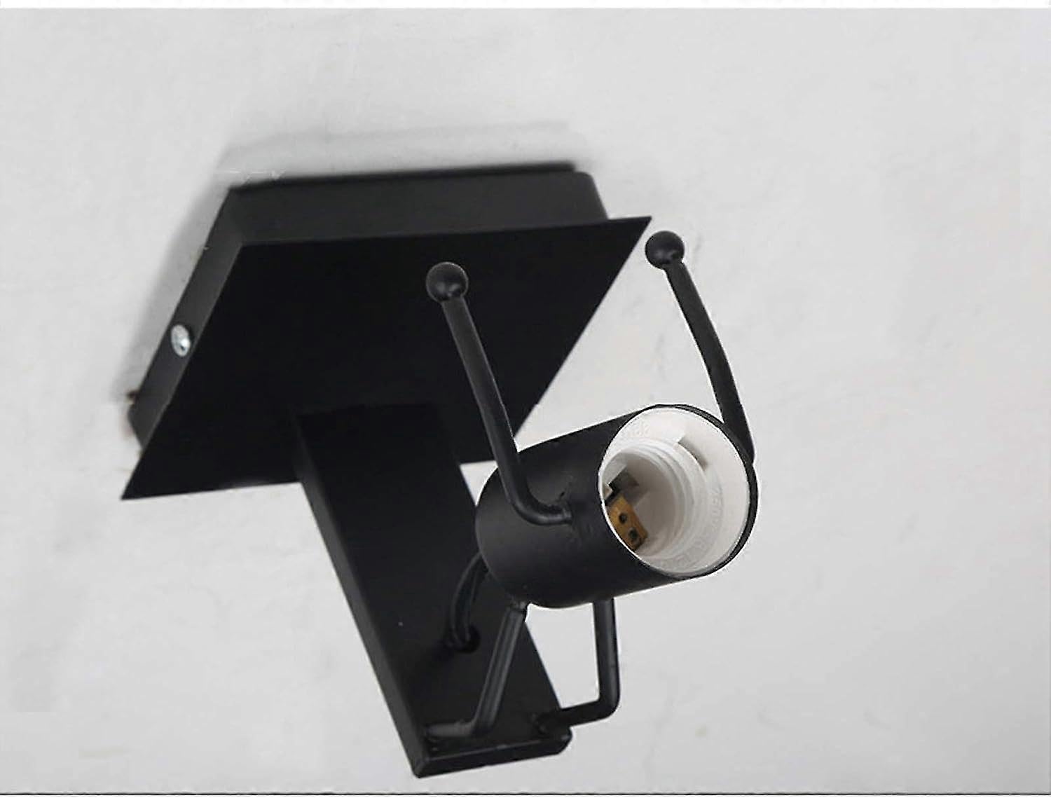 JOYHAPPST Low Wall Lamp E27 Aesthetic Creative Retro Industrial Black Metal (Jump)
