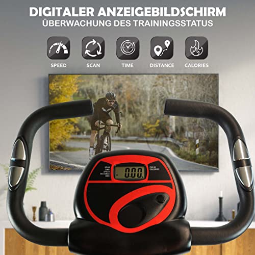Fjoerdesports faltbarer Fahrradtrainer, Heimtrainer, Fitnessfahrrad LCD Trainingscomputer, klappbarer Hometrainer… – Bild 3