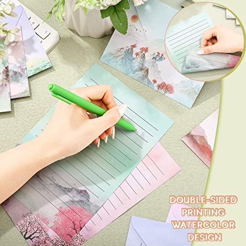 Image of TaoBary 160 Pcs Ink Painting Stationery Paper and Envelopes Set