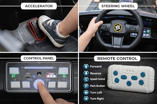 Image of Wishmaster 4x4 Kids Electric Ride On Jeep with Remote Control | Battery Operated Car for Kids 2-6 Years | RGB LED Lights, Bluetooth Music | Birthday Gift | 1-Year Warranty On Motors & Motherboard
