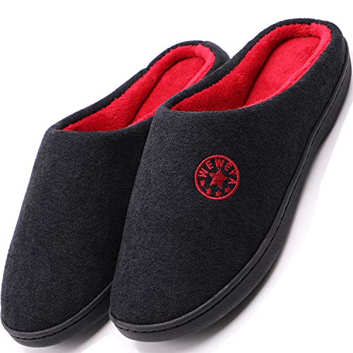 ziitop Pantoufles Hommes Femmes Maison Chaussures Confortables en Mousse à Mémoire de Forme Pantoufles Femmes,Noir-1,40/41 EU Cover