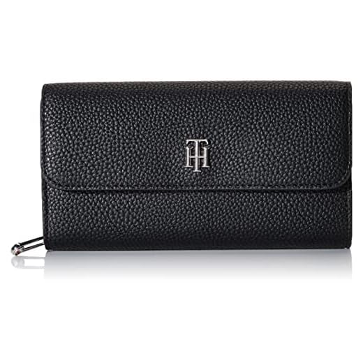 Tommy Hilfiger Billetera TH Element Tri-Fold para Mujer, Black, Talla única