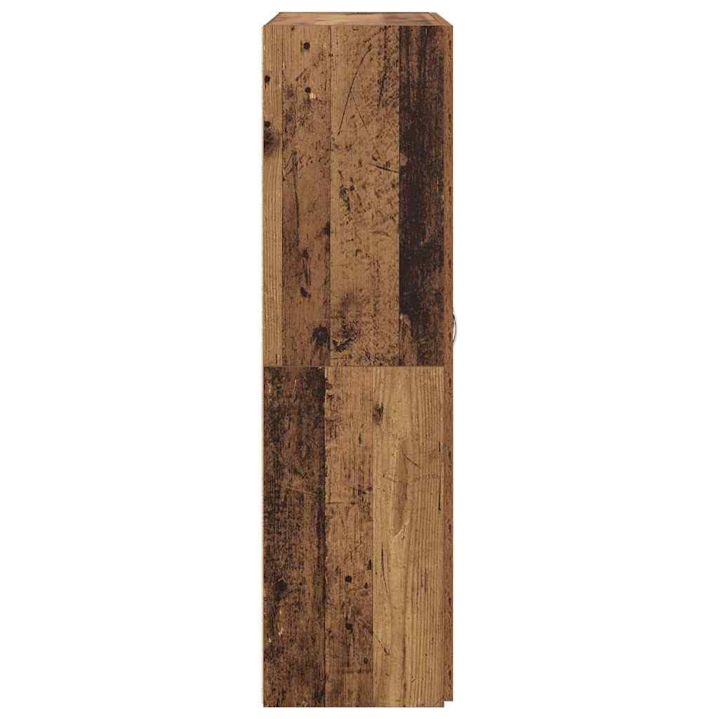 IKAYAA Armadietto in Holz Armadio Porte Battenti Aktenschrank Armadietto per Garage Armadio Ufficio Mobili Ufficio-Legno vecchio-60 x 32 x 115 cm