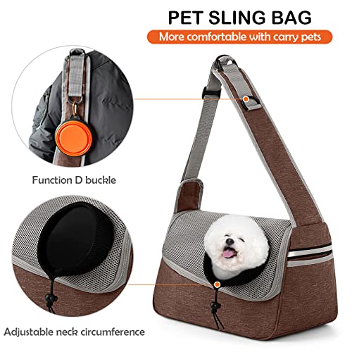 ALLSOPETS Dog Sling Carrier for Small Dogs Cats, Breathable Puppy Sling, Adjustable Shoulder Strap with Side Pocket - Image 2