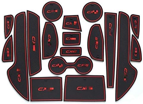 Custom Fit Cup Holder and Door Liner Accessories fits for Mazda CX-5 CX5 2017 2018 (18Pcs)