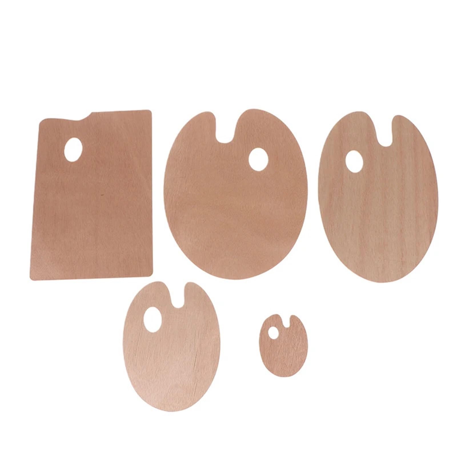 4 Piezas Paleta De Pintura De Madera con Orificio for El Pulgar