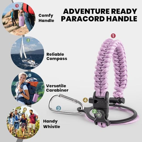 Image of RAYMYLO One Gallon Water Bottle Insulated, Triple Walled Vacuum Stainless Steel (Cold for 48 Hrs), Leak Proof & Non-BPA, Large Water Flask Jug with Paracord Handle & Straw Spout Lids