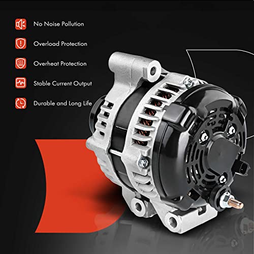 A-Premium Alternator Compatible With Chrysler 200 11-14, Town & Country 11-16 & Dodge Avenger 11-14, Grand Caravan 11-20, Journey 11-19 & Ram C/V & Vw Routan, V6 3.6L, 12V 160 Amp, 6-Groove Pulley #TOP4