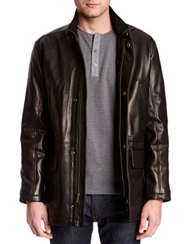 Cole Haan Men's Smooth Lamb Leather Car Coat
