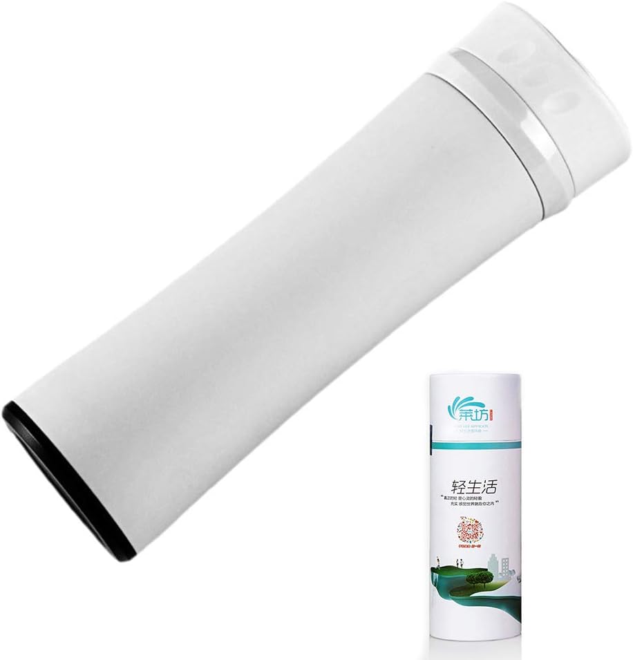 TENTA Vacuum Insulated Stainless Steel Torch Mug Leak-proof Double Walled Stainless Steel Wide Mouth with ABS Travel Coffee Mug Portable Water Bottle for outdoor,15 oz(430ml) White