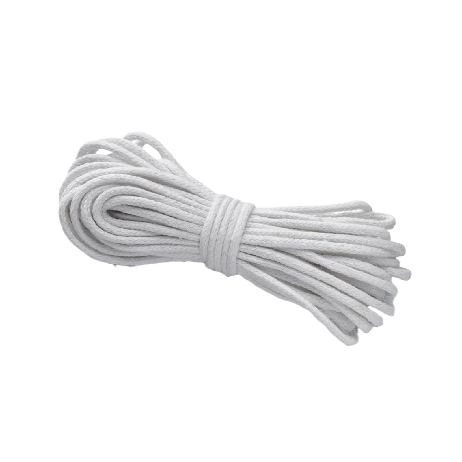 Cotton Macrame Cord 10Meters/roll 3.0mm Braided Cord for Cotton Macrame Rope Crochet Weaving Knitting Small Bundle Packs DIY(White)