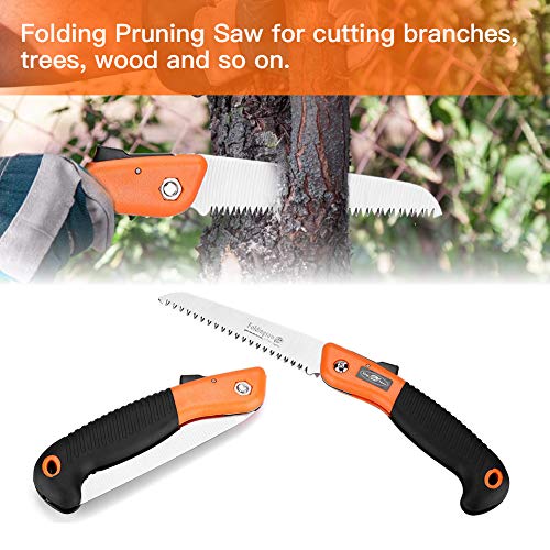 Pruning Saw，Portable Manual Pruning Saw，Foldable Hand Saw with Anti-slip Handle， for Cutting Branches