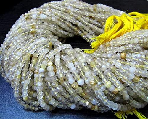 Quartz rutilé doré naturel, perles de 3-4mm pour création de collier et bracelet
