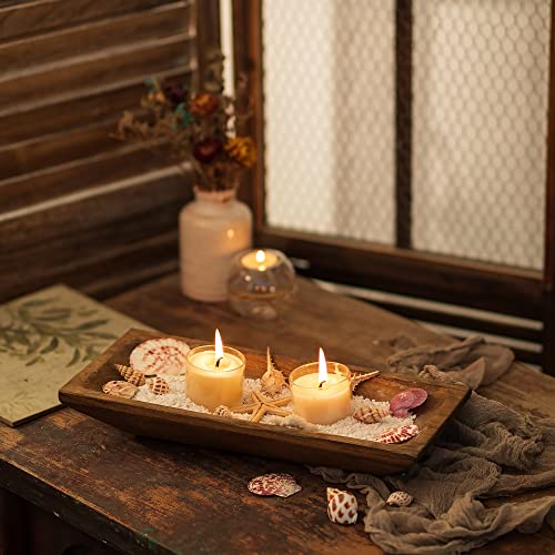 image for Hanobe Decorative Wooden Dough Bowl: Wood Bowl Decor for Entry Table D
