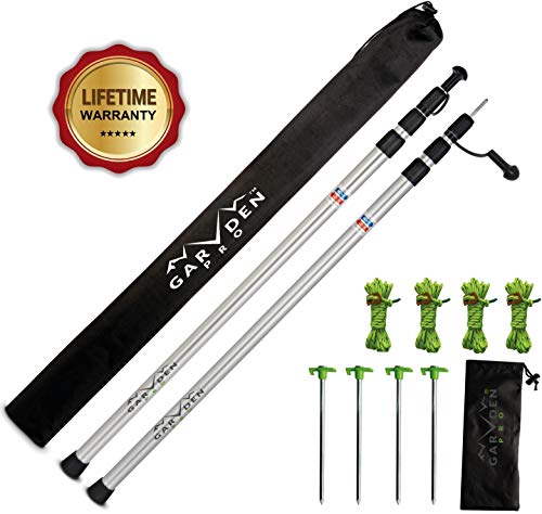 Telescoping Tarp Poles - Replacement Canopy Adjustable Aluminum Rods, Portable, Lightweight for Tent