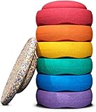 Stapelstein® – Rainbow I Stepping stones + Balance Board for children I 6 colorful motor skills toys – For indoors & outdoors – Movement game – Stacking game from 1 year