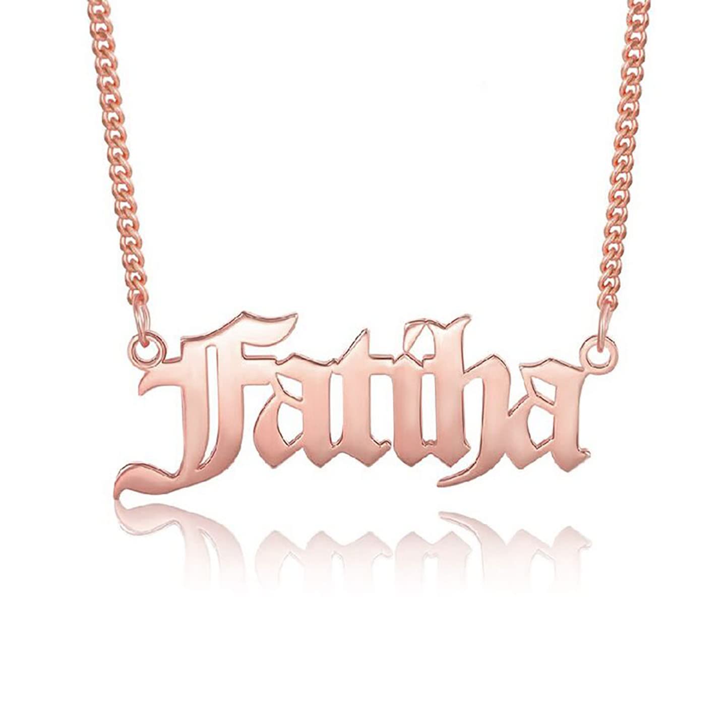 Collar Nombre Personalizado Plata Chapado en Oro 18K Colgante con Joya Colgantes Personalizados Cadena Acero Inoxidable e hipoalergénico Ideas de regalos