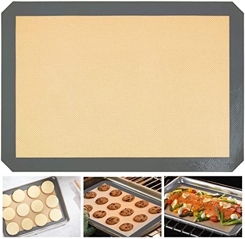 BluBasket Baking Mats Kitchen Tools Silicone for Baking Sheet Pans Non-Stick Macaron Baking Mats , Cookies / Pastry / Bun / Bread Making Mat Thick Rolling Dough Mat Baking Supplies | Reusable