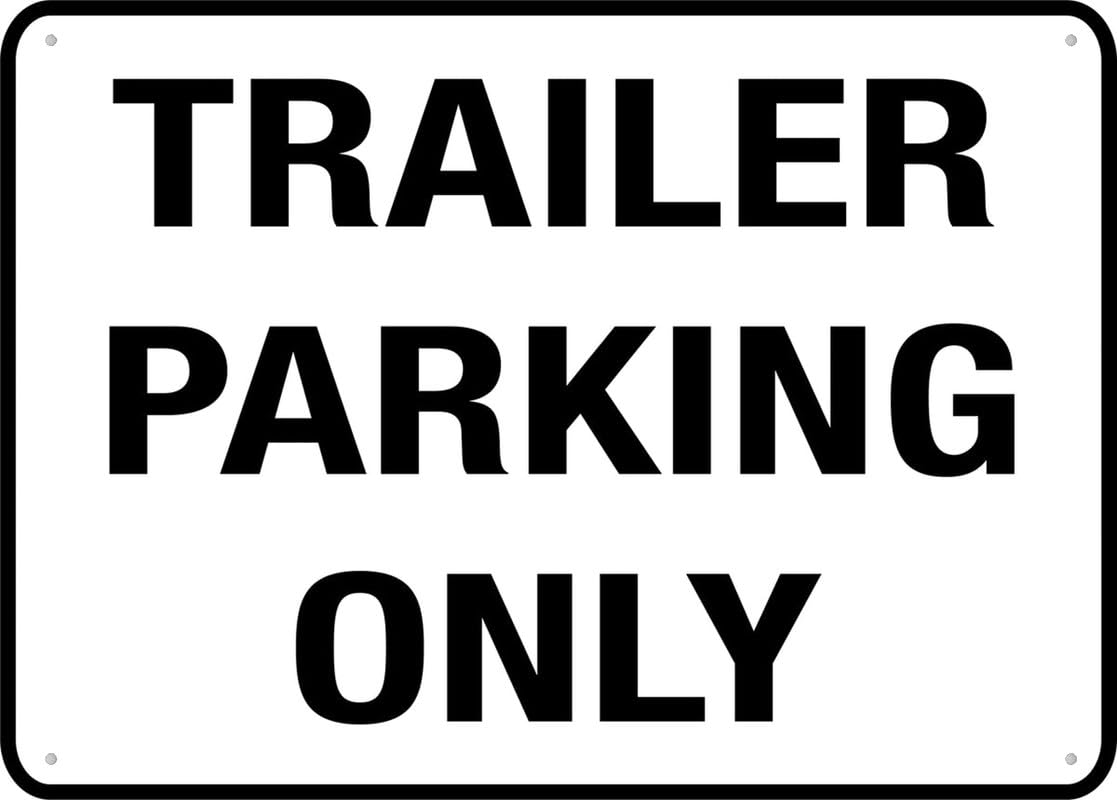 peiyeety Metal Tin Sign Trailer Parking Only Safety Sign, Durable Rust-Proof Metal Vintage Wall Art for Campground Park Recreation Area Public Facility, Outdoor Indoor Use, 6x8 Inch