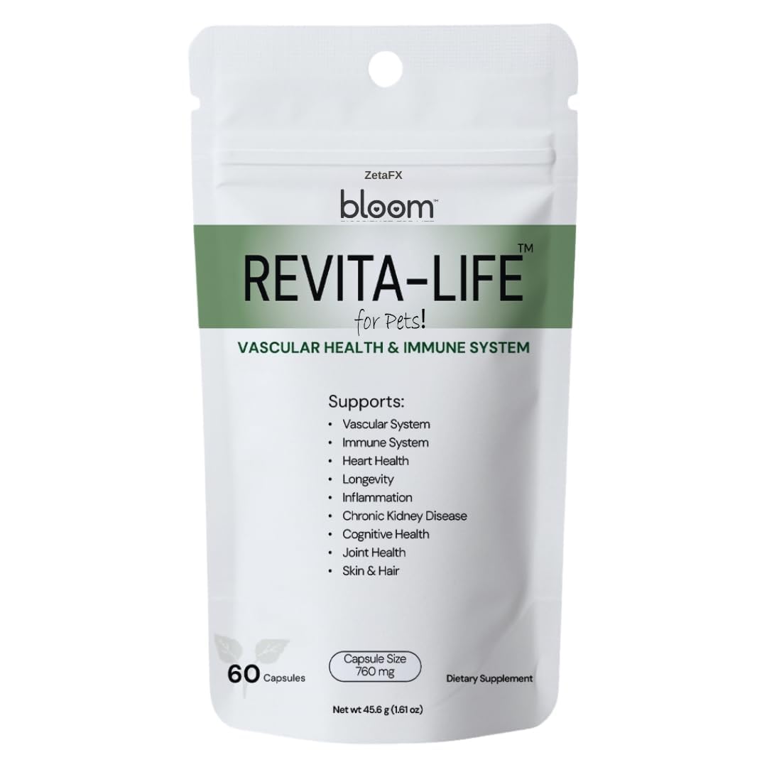 Bloom Bioscience Revita-Life for Pets - Vascular Supplement for Dogs and Cats - Circulation Supplements for Energy, Immune, Joint Comfort, Vein Support, Blood F