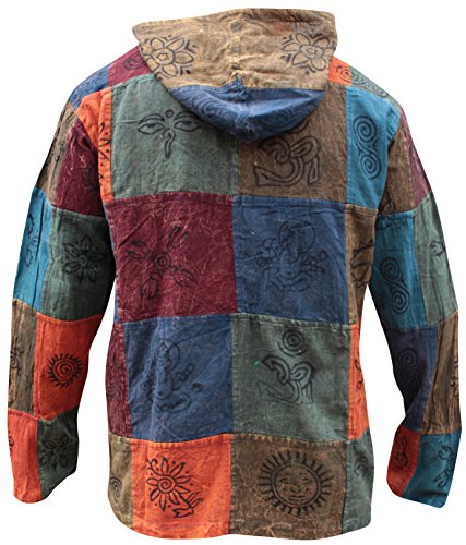 Chemise hippie grand-père ample et confortable à capuche - 6