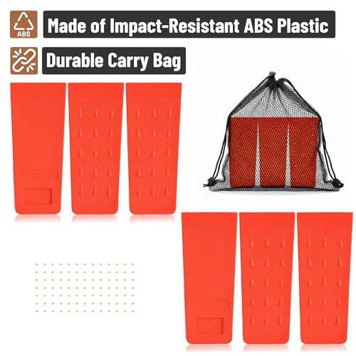 Image of UNCO- Tree Felling Wedges with Spikes, 8 Inch, 6 pcs, Orange, Plastic Wedges for Tree Cutting, Logging Tools and Equipment