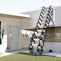 YTOXEO Attic Ladder Pull Down System, 12Ft Wall Mounted Folding Pull Down Attic Stairs, 880 Pounds Capacity, 12 Steps Al-Mg Alloy Retractable Attic Stairs for Attics, Basements, Warehouse