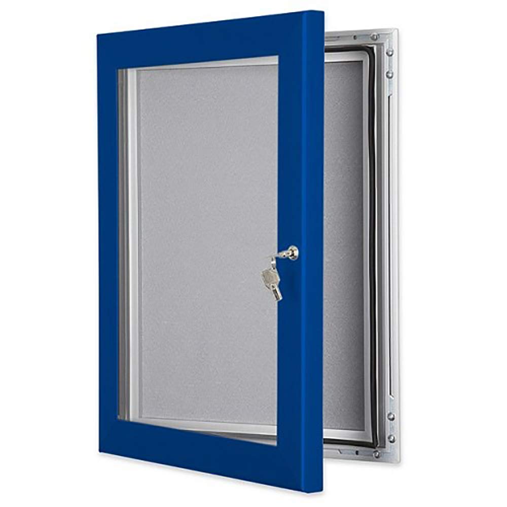 Ultramarine Blue Outdoor Pin Notice Boards - Lockable - A2