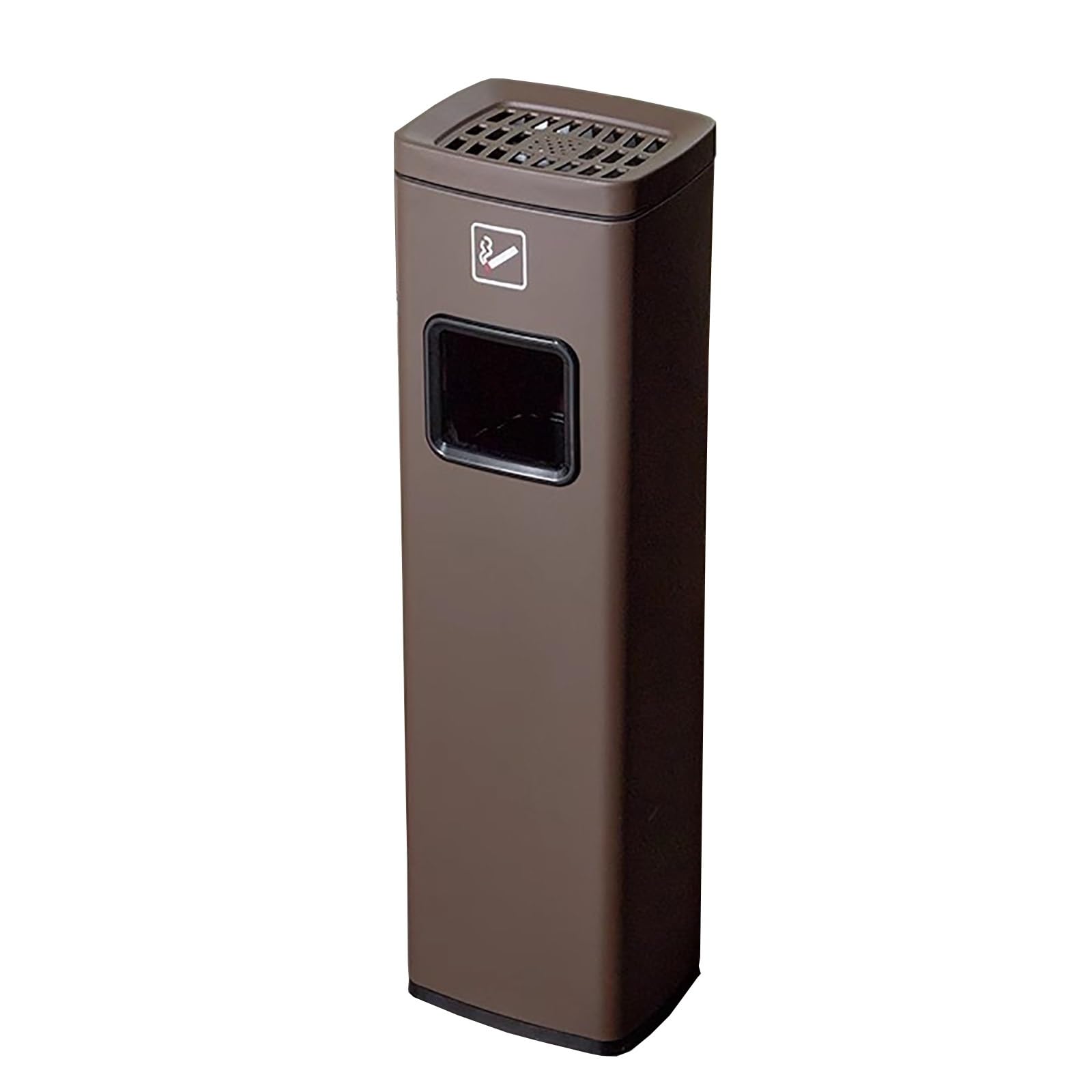TIANQIHAO Stainless Steel Ashtray Trash Can, Vertical Ash Column With Lid For Elevator Lobby, Hotel Corridor,Brown