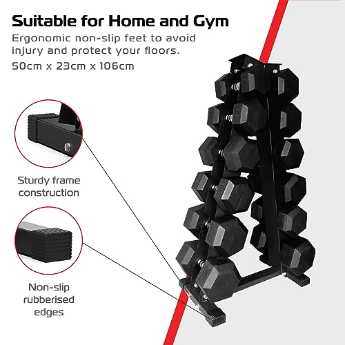 Dumbbell Weight Rack - 6 Tier Hex Dumbbell Rack - Weight Storage Shelf for Dumbbells - Home Gym Equipment for Strength Training and Exercise by Body Revolution - Image 3