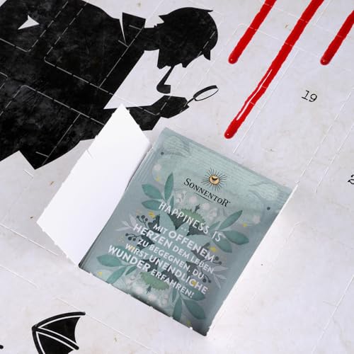 صندوق هدايا تفاعلي وكبير الحجم، تقويم ظهور الجريمة 2025 - 24 فصلًا مثيرًا مع أكياس شاي عضوي لكل يوم - تقويم ظهور للبالغين بقصة جريمة مستمرة، ومتعة شاي مستدامة، وموسم ظهور آسر