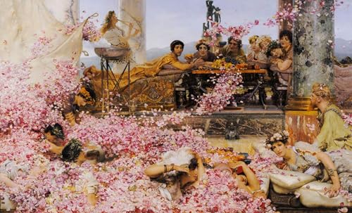 Graffiti art mural les roses d'Héliogabale, poster décoration séjour chic