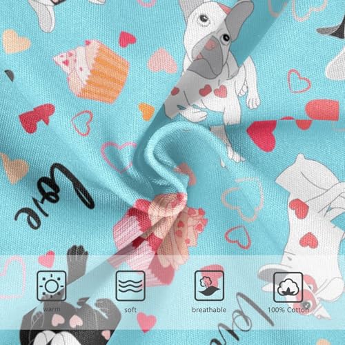 Wusikd Cute Love Valentine Boys' Underwear Cotton French Bulldog Boys Briefs Soft Toddler Underwear 5T3