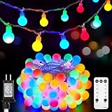 Minetom Multicolor Globe String Lights, 33 Feet 100 Led Fairy Lights Plug in, 8 Modes with Remote Mini Globe Lights for Indoor Outdoor Bedroom Party Wedding Garden Christmas Tree Decor, Multicolor