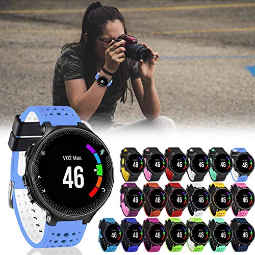 Image of Band Compatible with Garmin Forerunner 235, Soft Silicone Replacement Watch Band Strap Wristband for 220 /230 /235 /620 /630 /735XT /235 Lite Smart Watch for Women Men