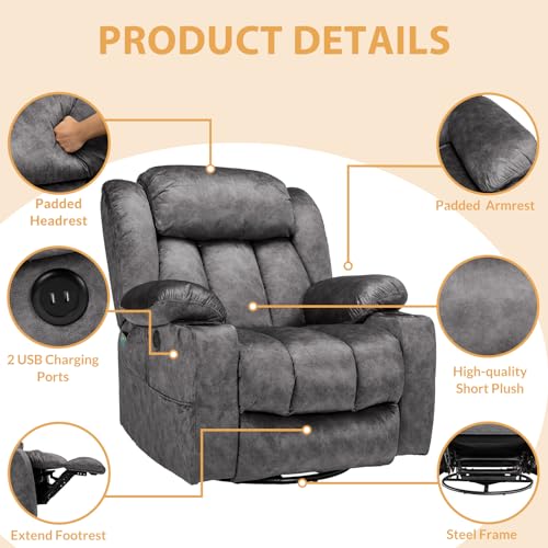 Sillón Plegable Tela Peluche Gris miniatura 3