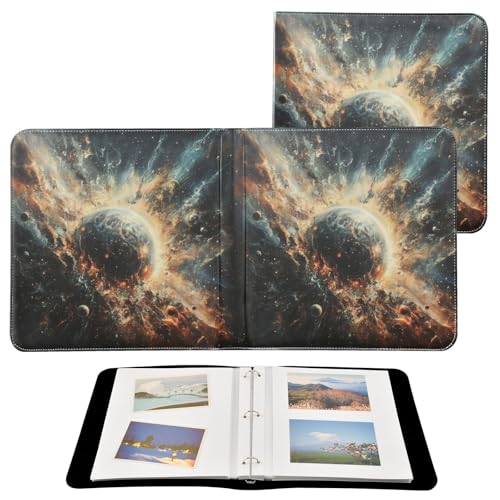 Álbum de fotos adhesivo DIY Scrapbook álbum espacio planeta explosión 3 anillas libro de fotos 40 páginas 8x10 para memoria miniatura 2
