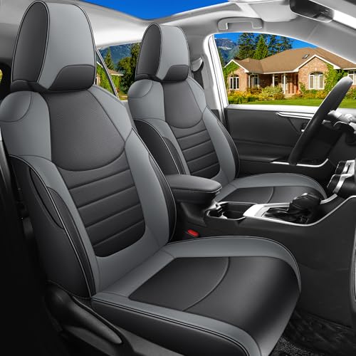 Image of Red Rain Leather Seat Cover Custom for 2019-2026 Toyota RAV4 Seat Covers