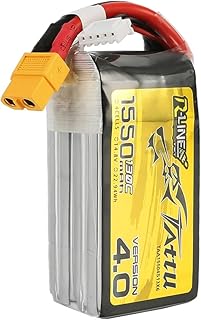 Buddy RC TATTU 4S Lipo Battery R-Line Version 4.0 1550mAh 14.8V 130C Lipo Battery Pack with XT60 Plug for Professional FPV Racing Competitions